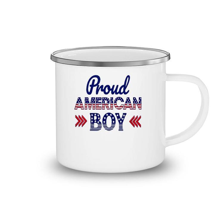 Kids 4Th Of July Patriotic Proud American Boy - Matching Family Camping Mug