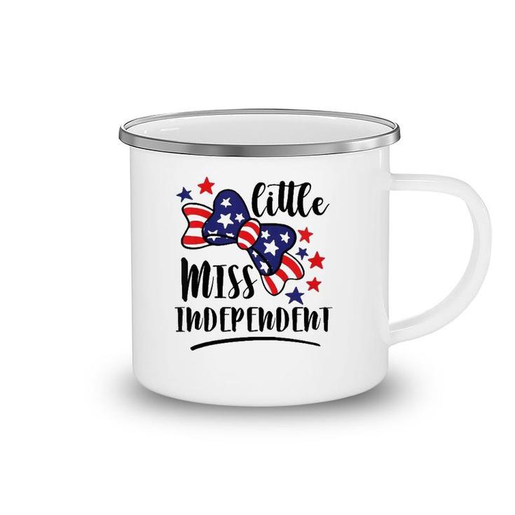 Kids Lil’ Miss Independent Patriot 4Th Of July Independence Day Camping Mug