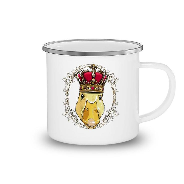 King Duck Wearing Crown Queen Duck Animal Camping Mug