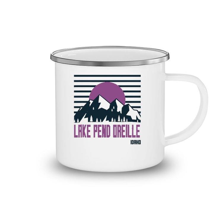 Lake Pend Oreille Vintage Mountains Hiking Camp Idaho Retro Camping Mug