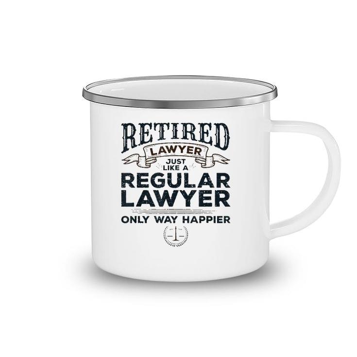 Lawyer Retirement Gifts Attorney Way Happier Retired Lawyer Camping Mug
