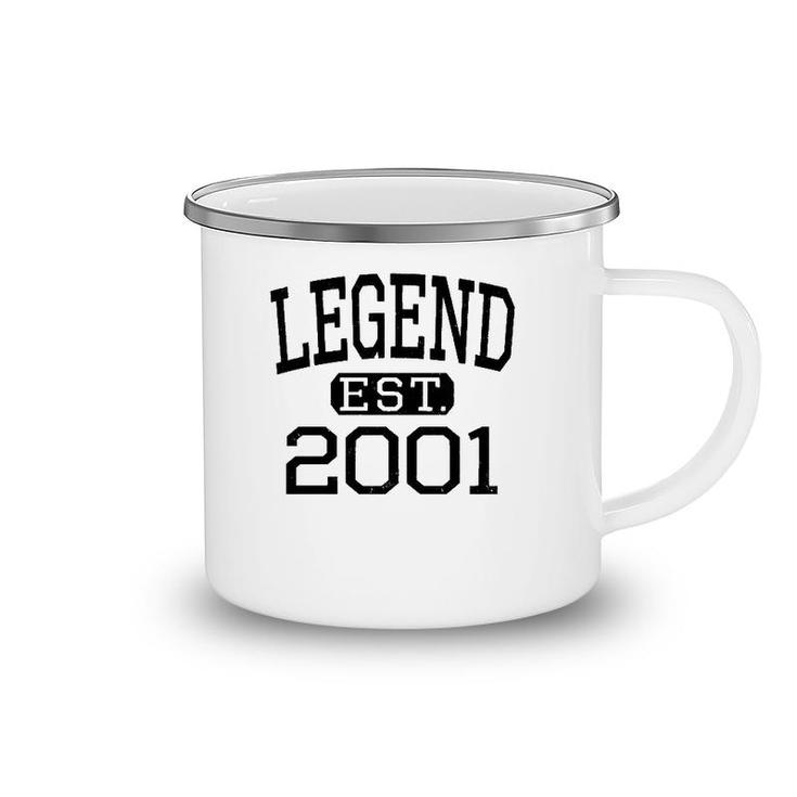 Legend Established 2001 Vintage Style Born 2001 Birthday Camping Mug