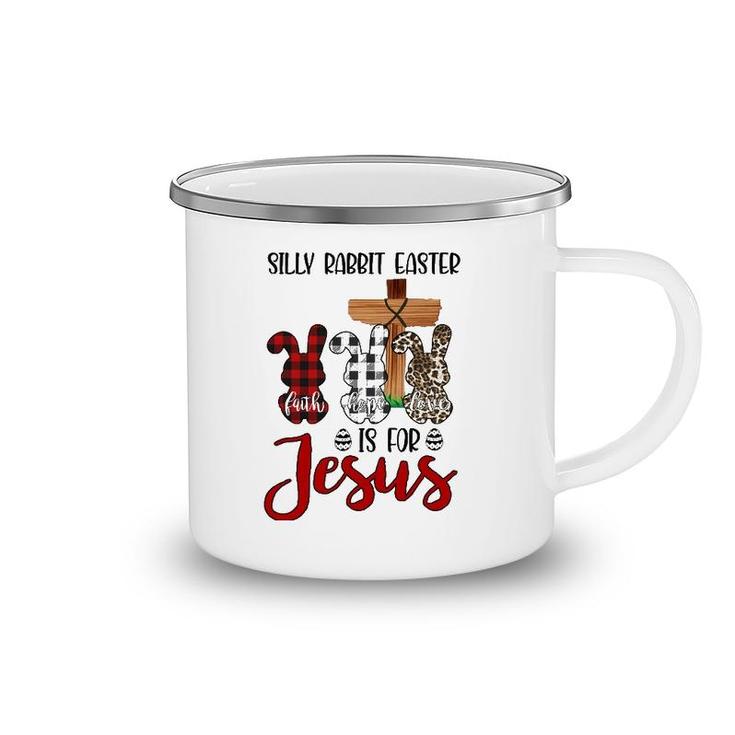Leopard Red Plaid Silly Rabbit Easter Is For Jesus Camping Mug