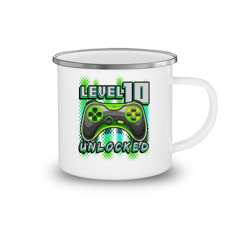 Level 10 Unlocked Game 10Th Birthday Gamer Boys Camping Mug