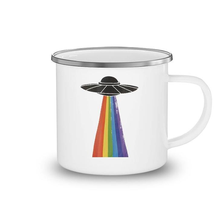 Lgbt Pride Ufo  Alien Gay Lesbian Rainbow Love Camping Mug