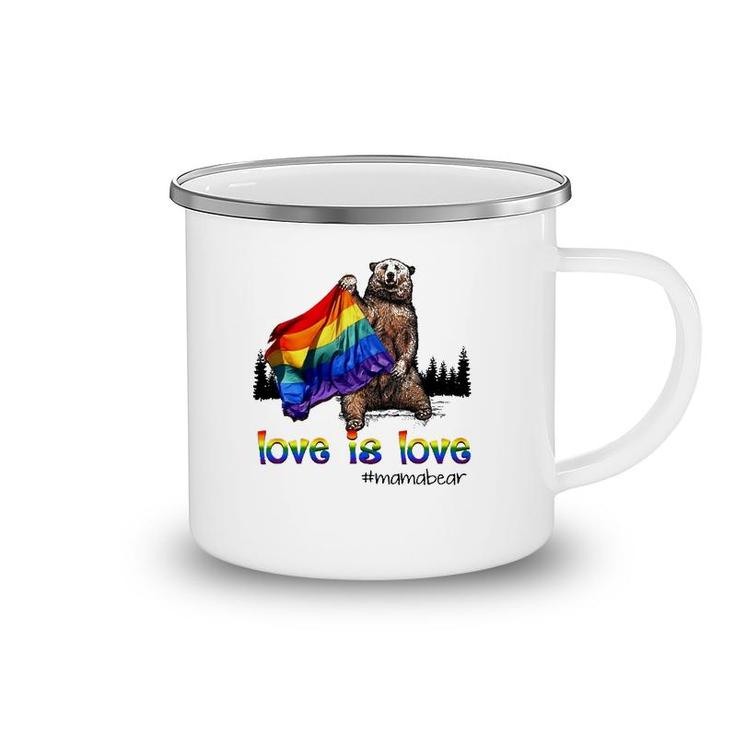 Lgbt Rainbow Flag Love Is Love Mama Bear Hashtag Camping Mug