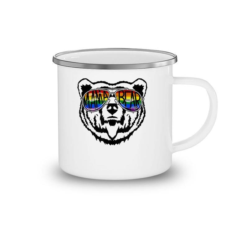 Lgbtq Mama Bear Proud Mom Momma Ally Rainbow Flag Pride Camping Mug