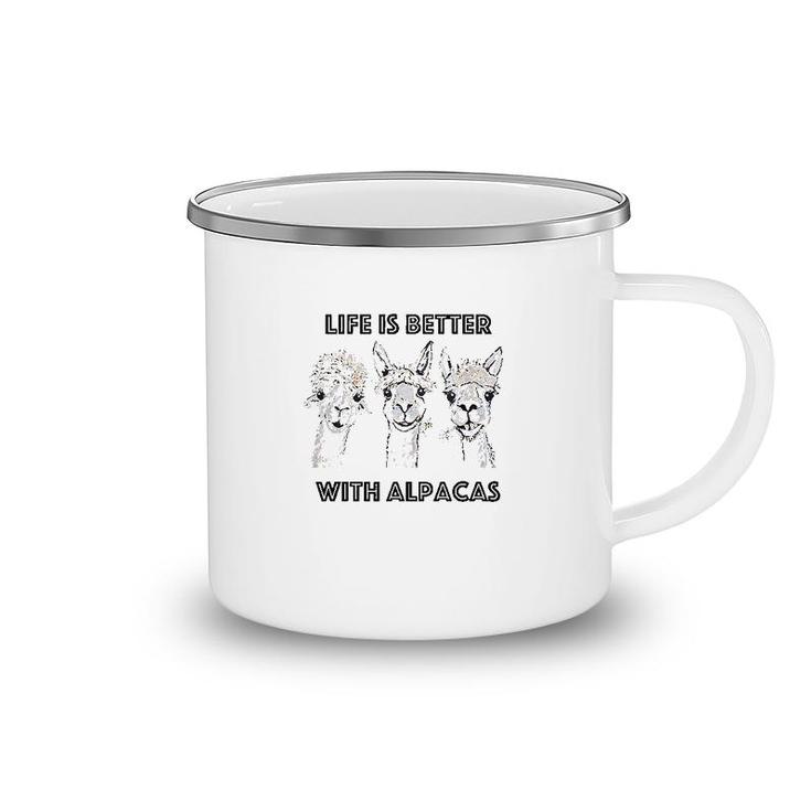 Life Is Better With Alpacas Camping Mug