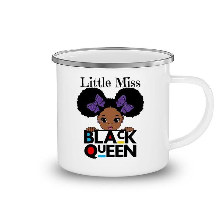 Little Miss Black Queen Melanin Brown Skin Girls Fun Cute Camping Mug