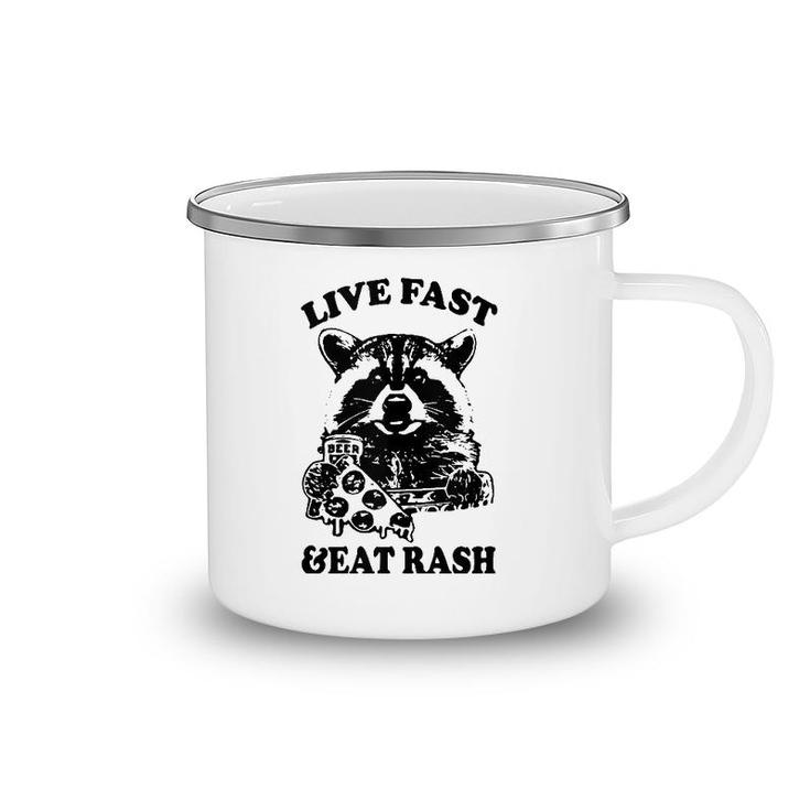 Live Fast Eat Trash Funny Raccoon Camping Vintage  Camping Mug