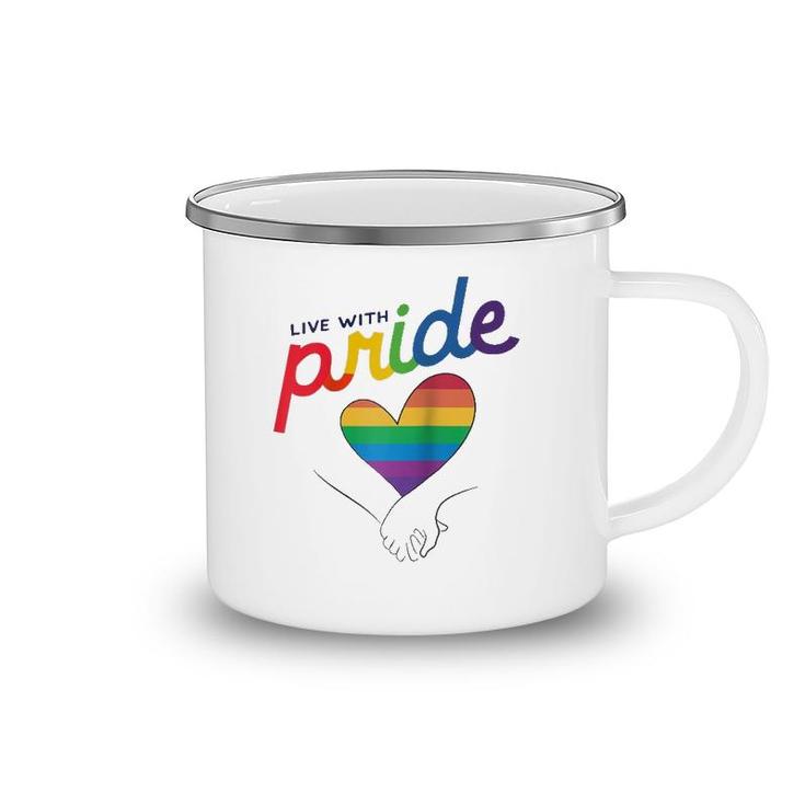 Live With Pride Love Rainbow Lgtbq Raglan Baseball Tee Camping Mug