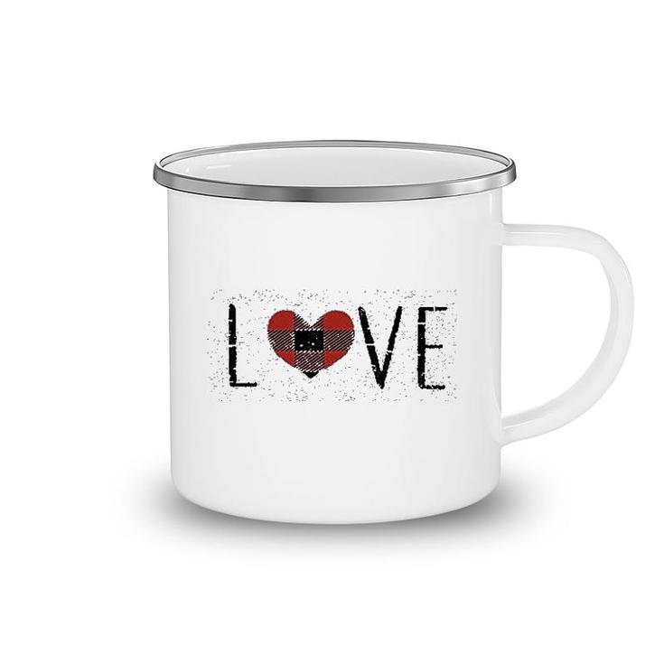 Love Heart Graphic Camping Mug