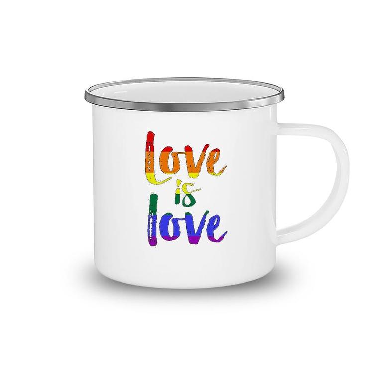 Love Is Love  Gay Pride Camping Mug
