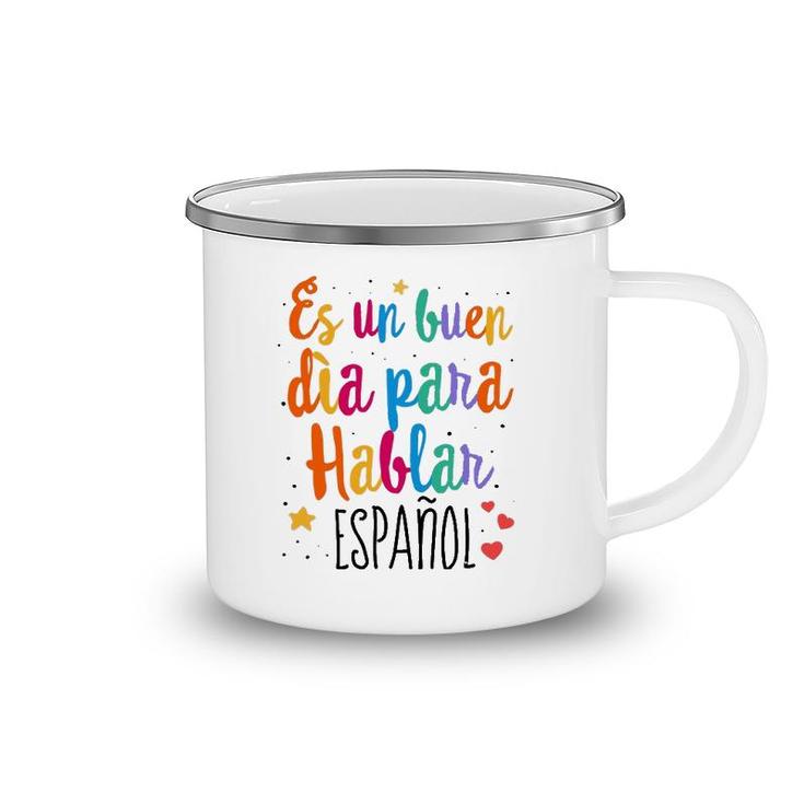 Maestra Cute Rainbow Regalos Para Bilingual Spanish Teacher Camping Mug