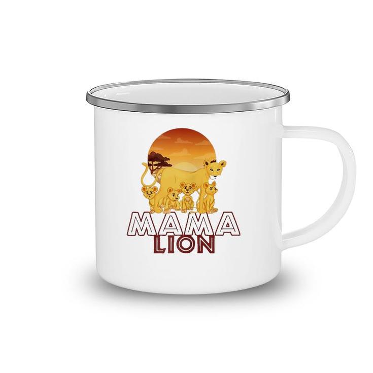 Mama Lion - Big Cat Family Mother Children Tee Camping Mug
