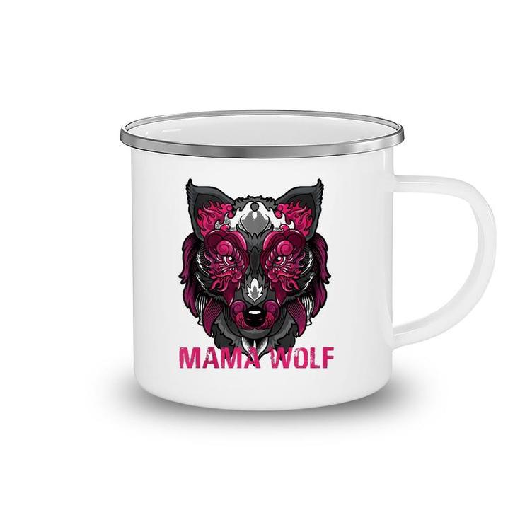 Mama Wolf Pink Mother's Day Gift Camping Mug