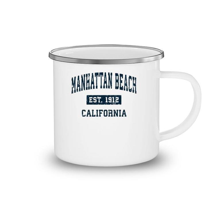 Manhattan Beach California Ca Vintage Sports Design Navy  Camping Mug