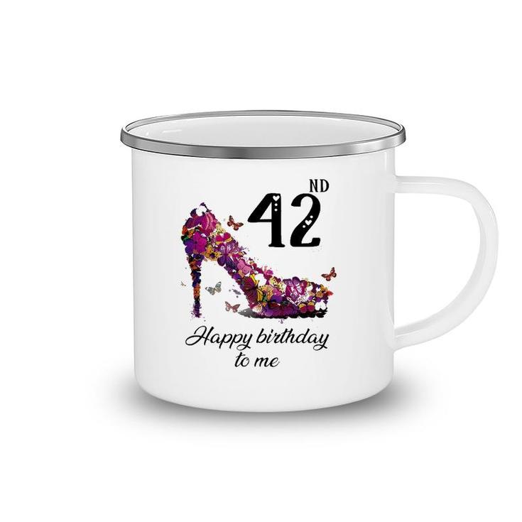 Mb 42Nd Birthday Butterfly Shoe Happy Birthday To Me Camping Mug