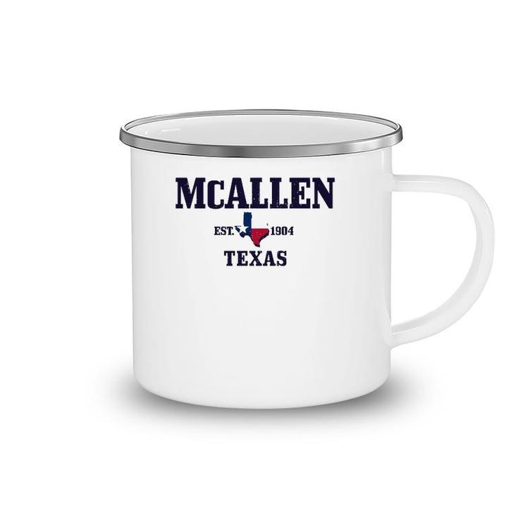 Mcallen Texas Pride Est 1904 State Map Flag Gift Camping Mug