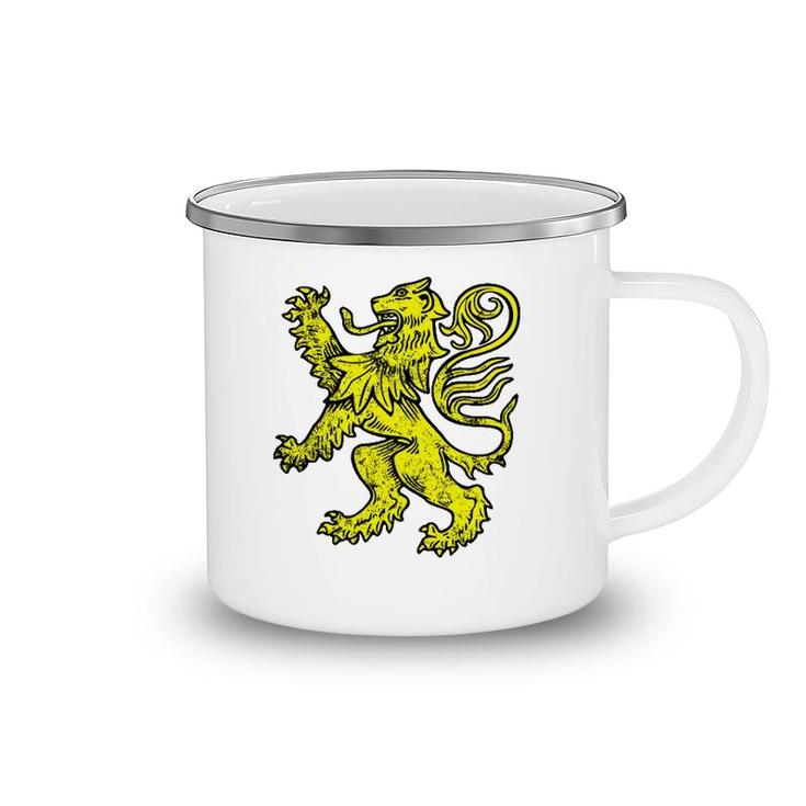 Medieval Royal Lion Distressed Gift Camping Mug