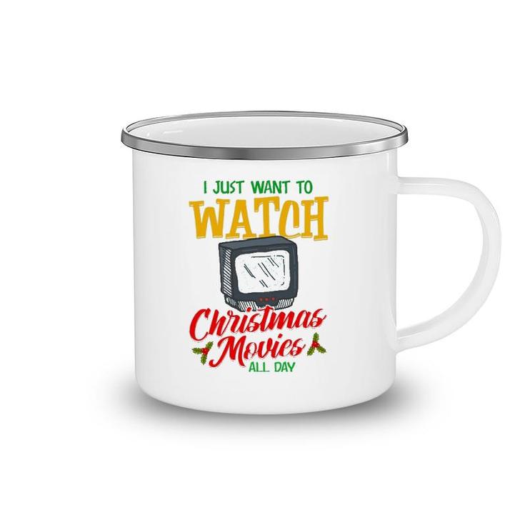 Mens Christmas Movie Lover Fan Watch Tv At Xmas Camping Mug