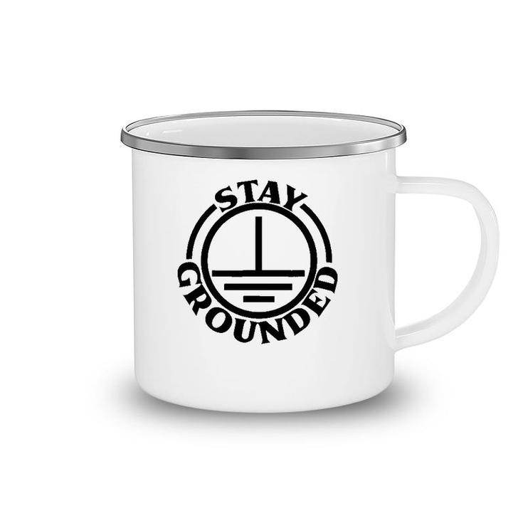 Mens Stay Grounded Electrician Funny Electrical Engineer Camping Mug