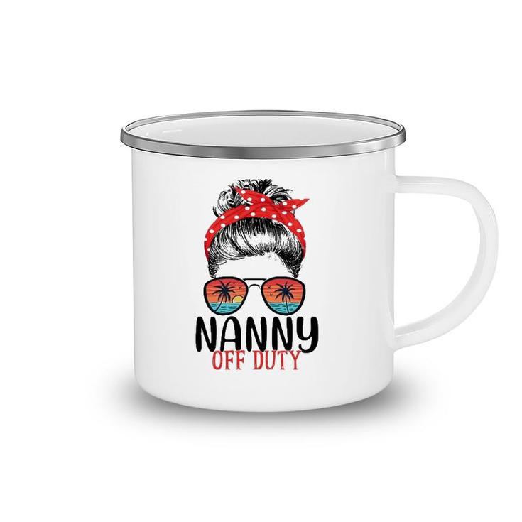 Messy Bun Nanny Off Duty Sunglasses Beach Sunset Camping Mug