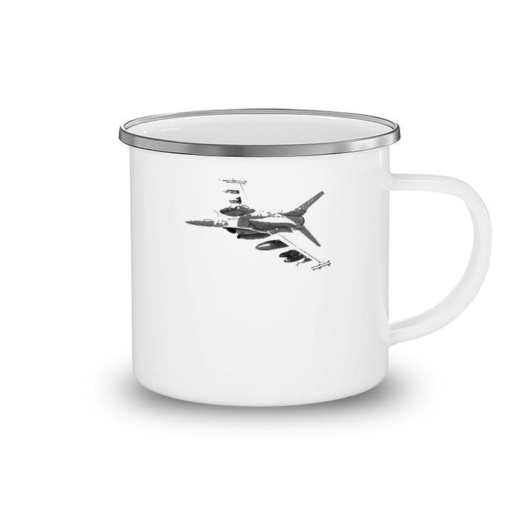 Military's Jet Fighters Aircraft Plane F16 Fighting Falcon Camping Mug
