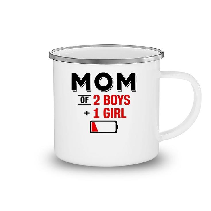 Mom Of 2 Boys 1 Girl  Son Mothers Day Birthday Camping Mug