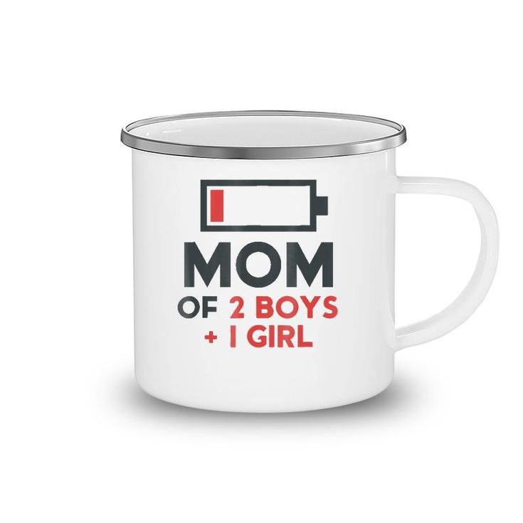 Mom Of 2 Boys 1 Girl  Son Mothers Day Gift Birthday Camping Mug