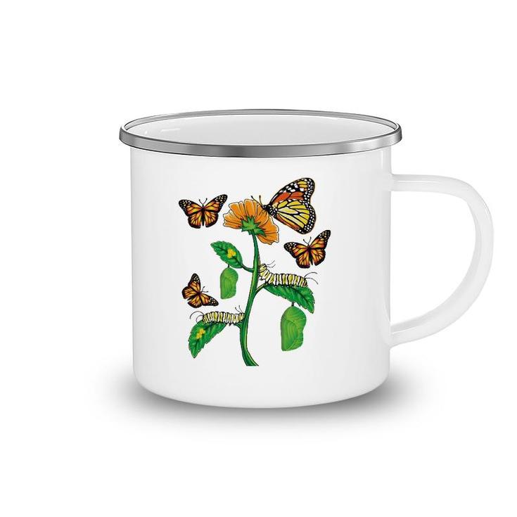 Monarch Butterfly Lover Life Cycle Metamorphosis Caterpillar Camping Mug
