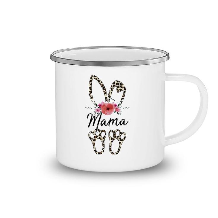 Mother's Day Easter  For Mama Leopard Bunny Floral Camping Mug