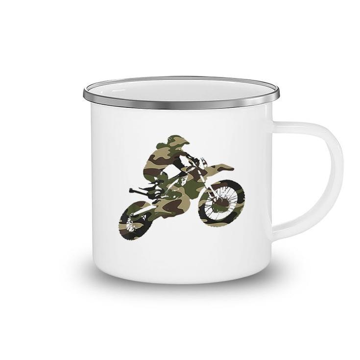 Motocross Dirt Bike Camo Camping Mug
