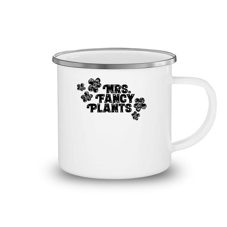 Mrs Fancy Plants With Flowers Decor Camping Mug