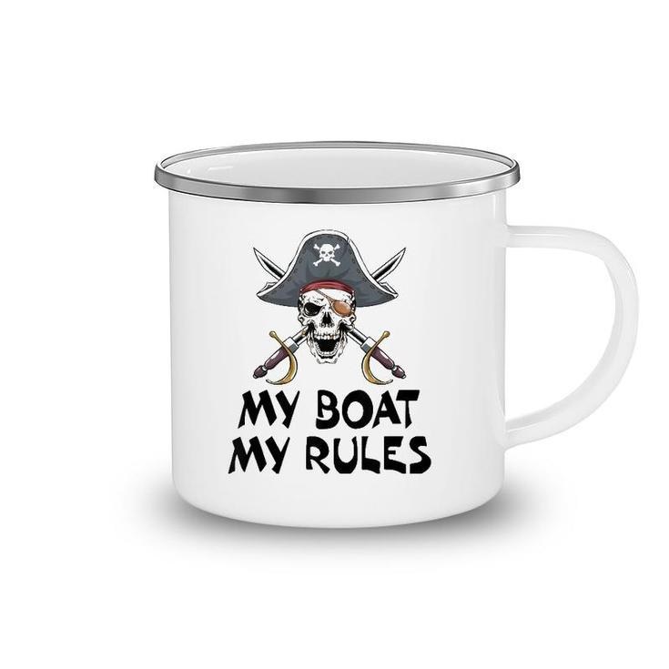 My Boat My Rules Pirate Novelty Halloween Camping Mug