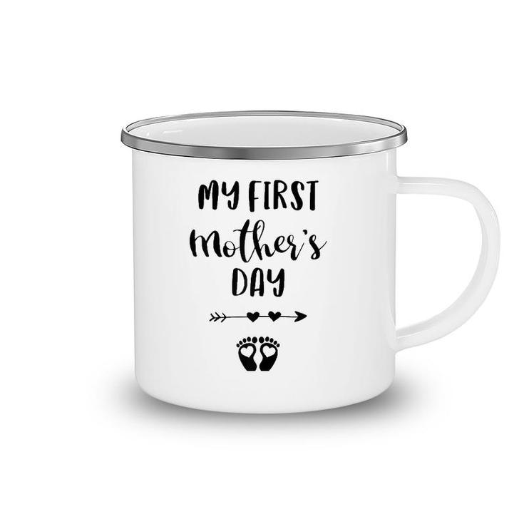 My First Mother's Day Pregnancy Announcement Pregnant Mom Camping Mug