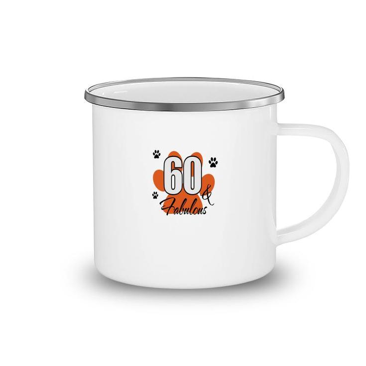 New 60 Years Old Orange 60Th Birthday Camping Mug