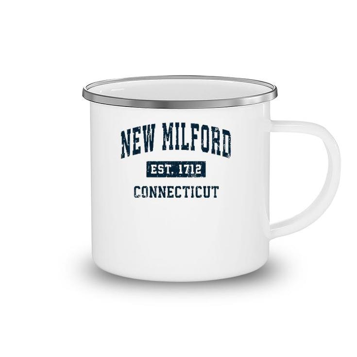 New Milford Connecticut Ct Vintage Sports Design Navy Print Camping Mug