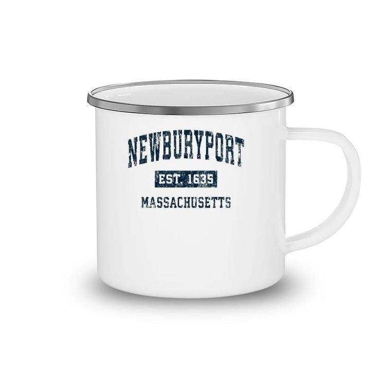 Newburyport Massachusetts Ma Vintage Sports Design Navy Camping Mug