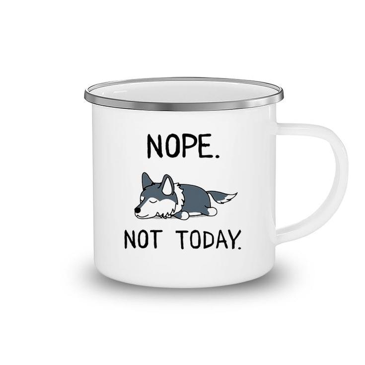 Nope Not Today Wolf Camping Mug