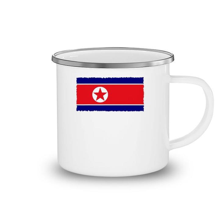 North Korea Flag Distressed Camping Mug