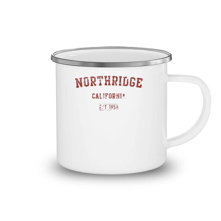 Northridge California Distressed Text Sport Style Camping Mug