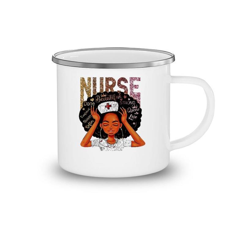 Nurse Black Woman Magic Afro Melanin Queen Black History Camping Mug