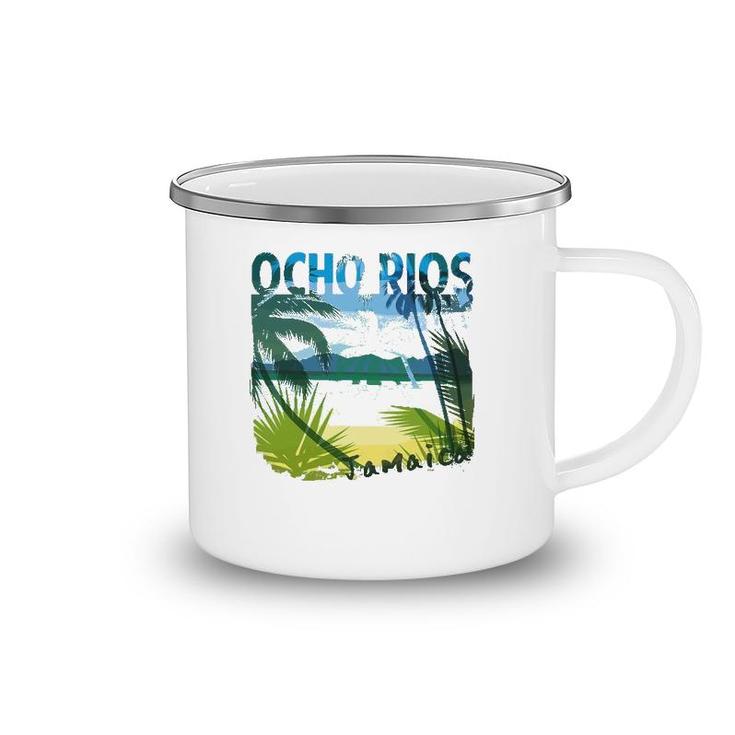 Ocho Rios Jamaica Beach Summer Matching Family Palms Tree Camping Mug