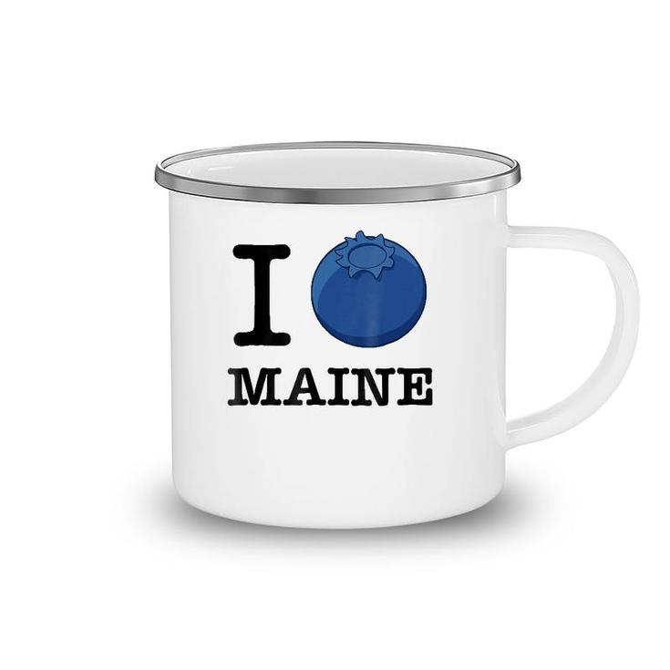 Official I Love Maine , Blueberry Design Tee Camping Mug