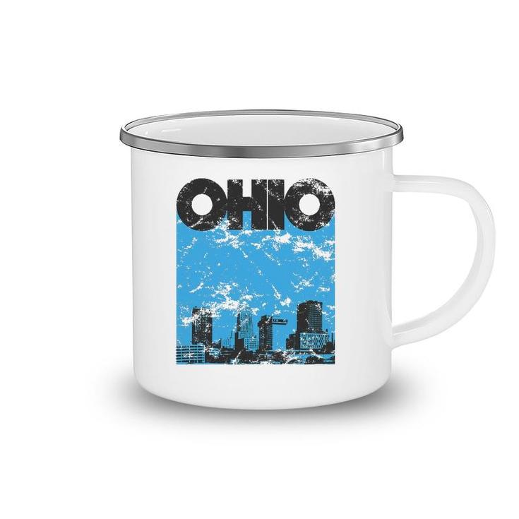 Ohio  Vintage 70S Style Skyline Camping Mug
