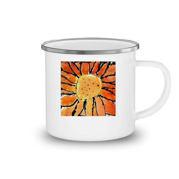 Orange Flower From A Child's Imagination Camping Mug