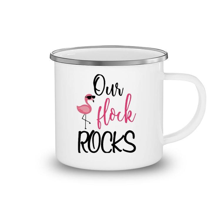 Our Flock Rocks Flamingo Mother's Day Gift Camping Mug