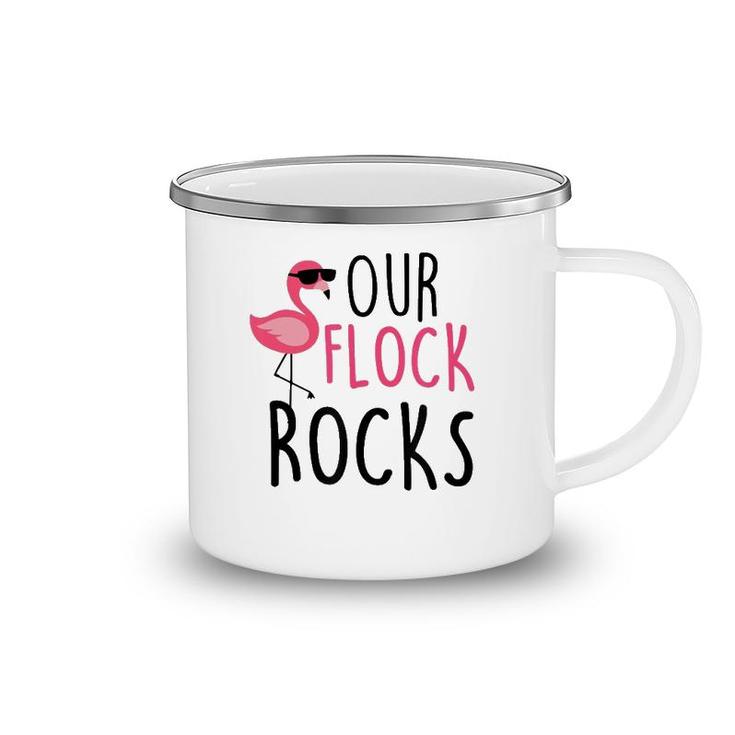 Our Flock Rocks Flamingo Mother's Day Teacher Gift Camping Mug