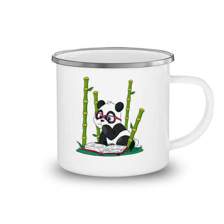 Panda Bear Book Worm Nerd Reading Bamboo Jungle Gift Camping Mug